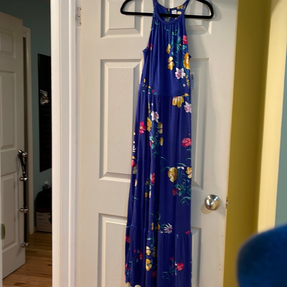 Blue floral maxi dress